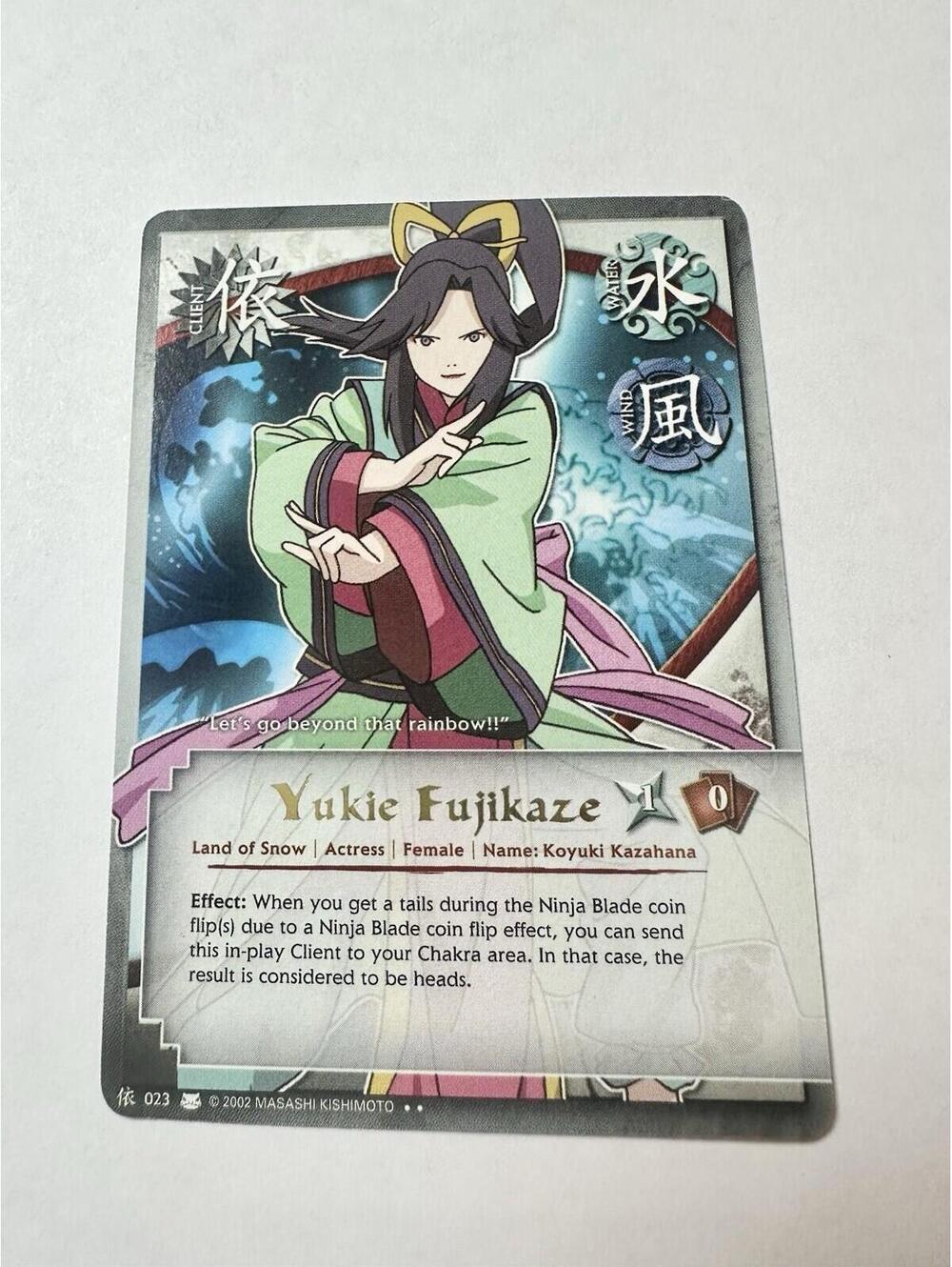 Yukie Fujikaze - C 023 - Eternal Rivalry Naruto CCG Gold Foil Text 2002